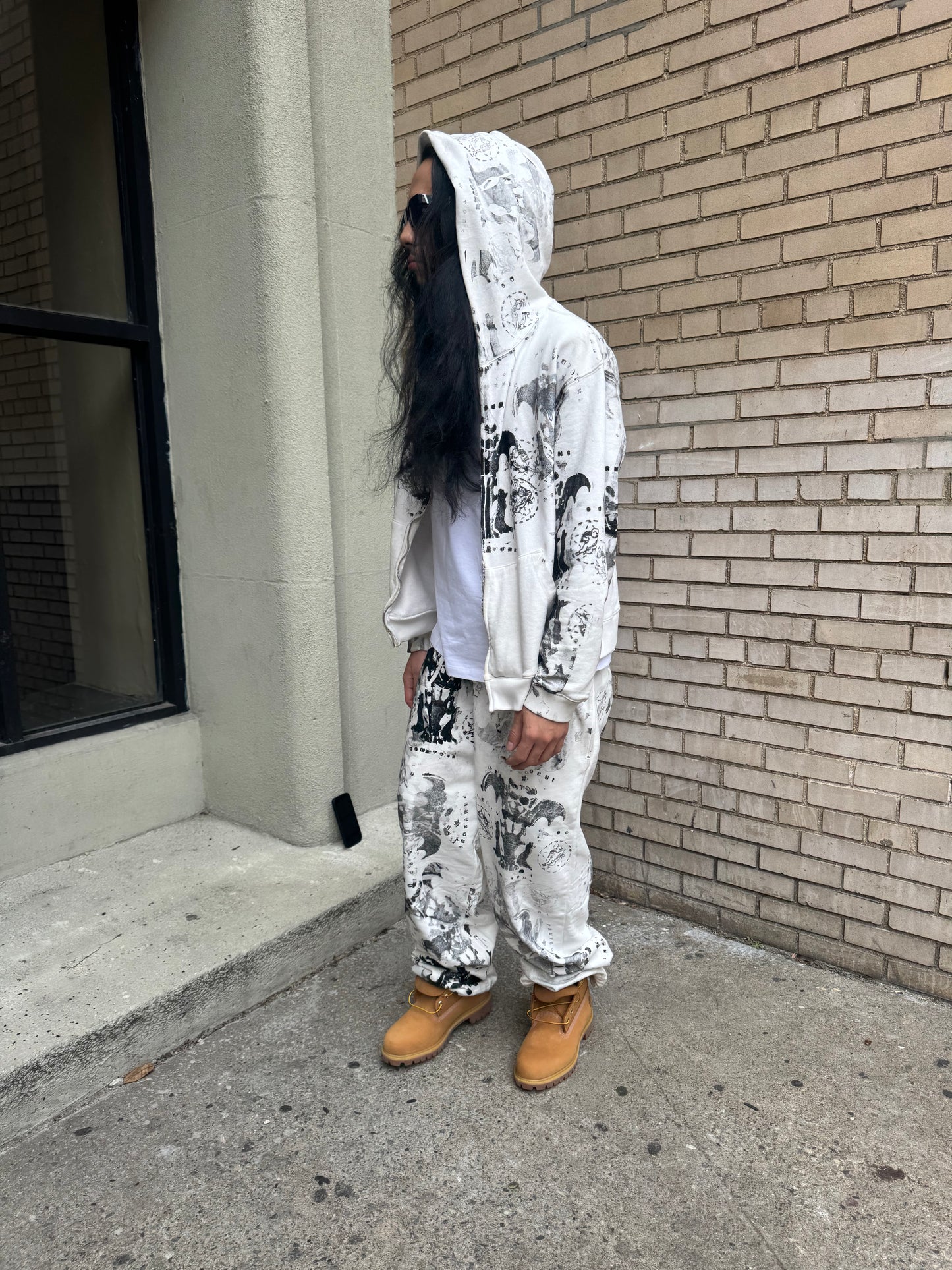 Swarm Zip Hoodie White
