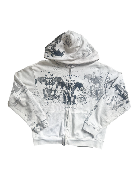 Swarm Zip Hoodie White