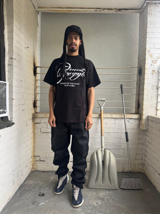 Script Tee Black
