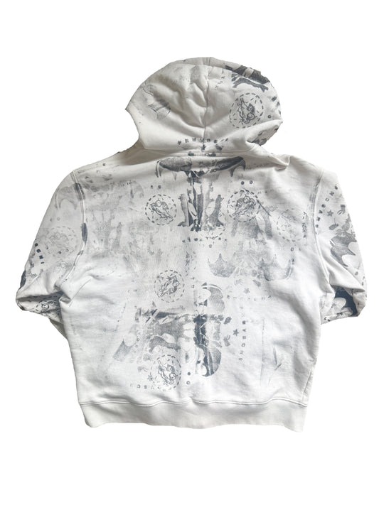 Swarm Zip Hoodie White